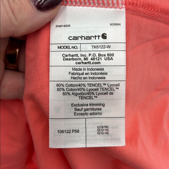 Carhartt Boxy Fit Short Sleeve T-Shirt in Pink Salmon - Picture 8 of 8